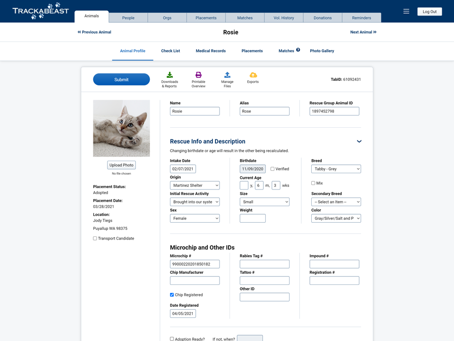 Animal Profile View